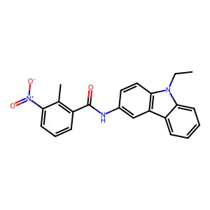 N-(9-ethylcarbazol-3-yl)-2-methyl-3-nitrobenzamide structure