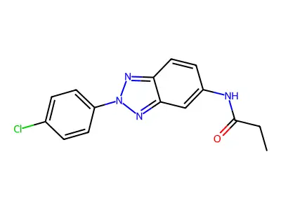 N-[2-(4-chlorophenyl)-2H-1,2,3-benzotriazol-5-yl]propanamide structure