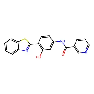 N-[4-(1,3-benzothiazol-2-yl)-3-hydroxyphenyl]nicotinamide structure