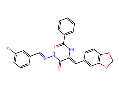 3-(1,3-Benzodioxol-5-yl)-2-(benzoylamino)-2-propenoic acid 2-[(3-bromophenyl)methylene]hydrazide structure