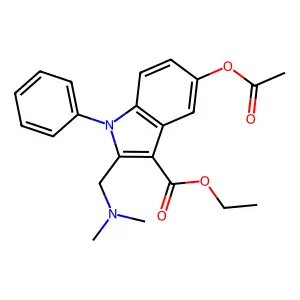 ethyl 5-(acetyloxy)-2-[(dimethylamino)methyl]-1-phenyl-1H-indole-3-carboxylate structure