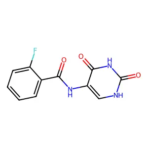 N-(2,4-dioxo-1,2,3,4-tetrahydropyrimidin-5-yl)-2-fluorobenzamide structure