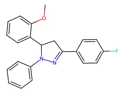 3-(4-fluorophenyl)-5-(2-methoxyphenyl)-1-phenyl-4,5-dihydro-1H-pyrazole structure