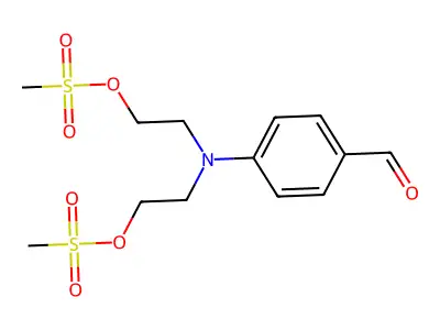 2-(4-Formyl(2-((methylsulfonyl)oxy)ethyl)anilino)ethyl methanesulfonate structure
