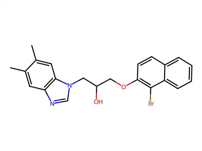 1-(1-Bromonaphthalen-2-yl)oxy-3-(5,6-dimethylbenzimidazol-1-yl)propan-2-ol structure