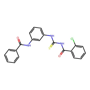 N-[(3-benzamidophenyl)carbamothioyl]-2-chlorobenzamide structure