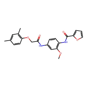 N-[4-[[2-(2,4-dimethylphenoxy)acetyl]amino]-2-methoxyphenyl]furan-2-carboxamide structure