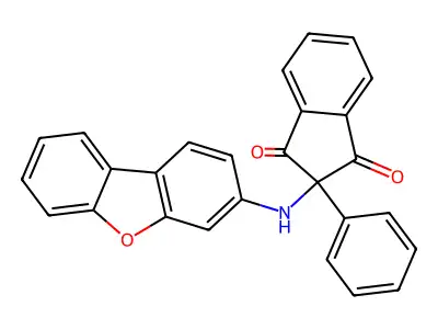 2-(Dibenzofuran-3-ylamino)-2-phenylindene-1,3-dione structure