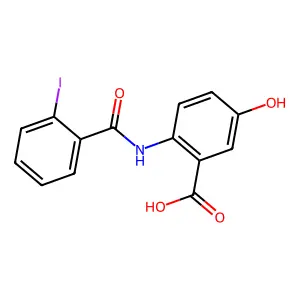 5-Hydroxy-2-{[(2-iodophenyl)carbonyl]amino}benzoic acid structure