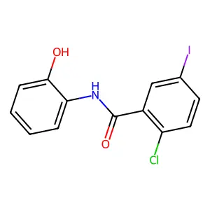 2-chloro-N-(2-hydroxyphenyl)-5-iodobenzamide structure