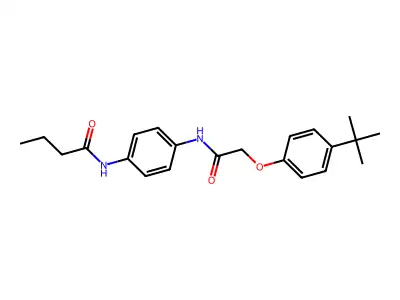N-[4-[[2-(4-tert-butylphenoxy)acetyl]amino]phenyl]butanamide structure