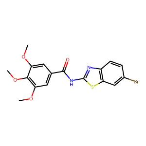 N-(6-bromo-1,3-benzothiazol-2-yl)-3,4,5-trimethoxybenzamide structure