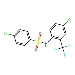 4-chloro-N-[4-chloro-2-(trifluoromethyl)phenyl]benzenesulfonamide structure