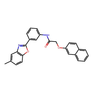 N-[3-(5-methyl-1,3-benzoxazol-2-yl)phenyl]-2-naphthalen-2-yloxyacetamide structure