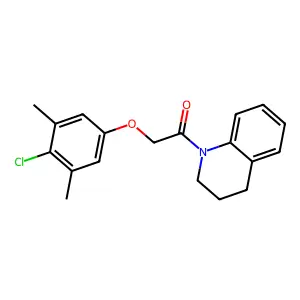 2-(4-chloro-3,5-dimethylphenoxy)-1-(3,4-dihydro-2H-quinolin-1-yl)ethanone structure