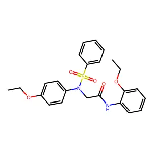 2-[N-(benzenesulfonyl)-4-ethoxyanilino]-N-(2-ethoxyphenyl)acetamide structure