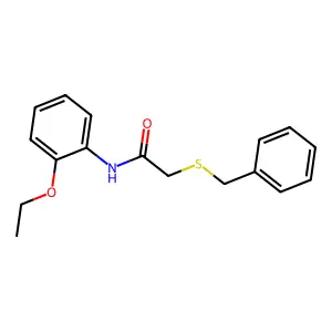 2-benzylsulfanyl-N-(2-ethoxyphenyl)acetamide structure