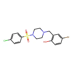 4-Bromo-2-[[4-(4-chlorophenyl)sulfonylpiperazin-1-yl]methyl]phenol structure