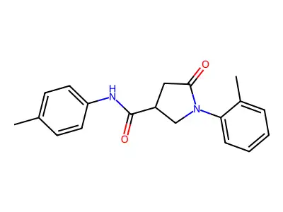 1-(2-methylphenyl)-N-(4-methylphenyl)-5-oxopyrrolidine-3-carboxamide structure