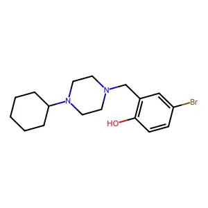 4-Bromo-2-[(4-cyclohexylpiperazin-1-yl)methyl]phenol structure