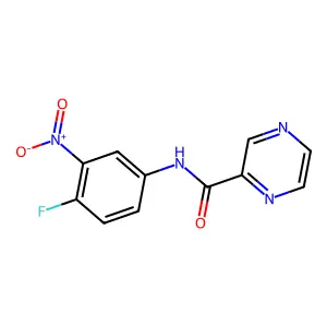 N-(4-fluoro-3-nitrophenyl)pyrazine-2-carboxamide structure