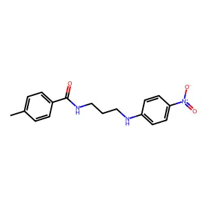 4-Methyl-N-[3-(4-nitroanilino)propyl]benzamide structure