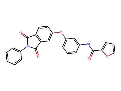 N-[3-(1,3-dioxo-2-phenylisoindol-5-yl)oxyphenyl]furan-2-carboxamide structure