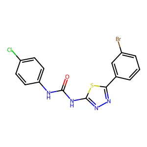 1-[5-(3-Bromophenyl)-1,3,4-thiadiazol-2-yl]-3-(4-chlorophenyl)urea structure