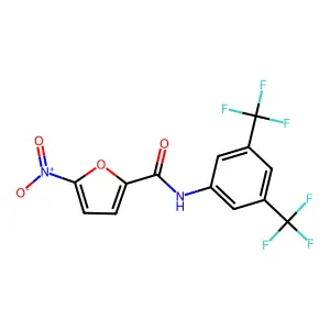 N-[3,5-bis(trifluoromethyl)phenyl]-5-nitrofuran-2-carboxamide structure