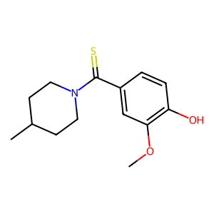 (4-Hydroxy-3-methoxyphenyl)(4-methylpiperidin-1-yl)methanethione structure