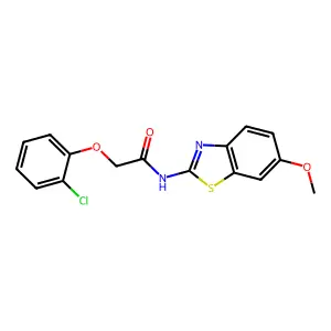 2-(2-chlorophenoxy)-N-(6-methoxy-1,3-benzothiazol-2-yl)acetamide structure