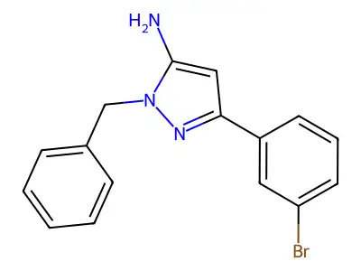 Pyrazol-5-amine, 1-benzyl-3-(3-bromophenyl)- structure
