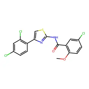 5-chloro-N-[4-(2,4-dichlorophenyl)-1,3-thiazol-2-yl]-2-methoxybenzamide structure