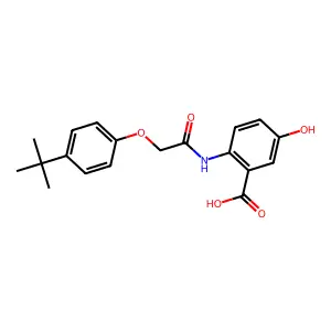 2-{[(4-Tert-butylphenoxy)acetyl]amino}-5-hydroxybenzoic acid structure