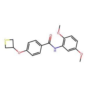 N-(2,5-dimethoxyphenyl)-4-(thietan-3-yloxy)benzamide structure