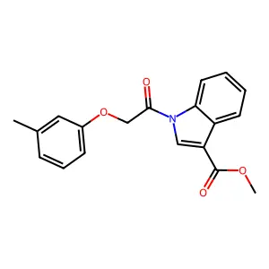Methyl 1-(2-(m-tolyloxy)acetyl)-1H-indole-3-carboxylate structure