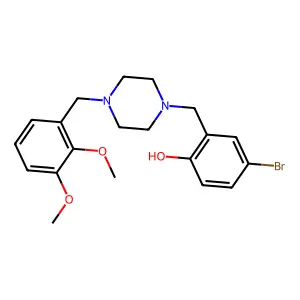 4-Bromo-2-{[4-(2,3-dimethoxybenzyl)piperazin-1-yl]methyl}phenol structure