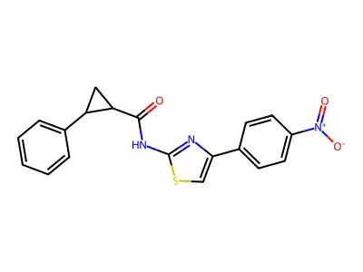 N-[4-(4-nitrophenyl)-1,3-thiazol-2-yl]-2-phenylcyclopropanecarboxamide structure