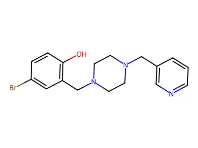 4-Bromo-2-[[4-(pyridin-3-ylmethyl)piperazin-1-yl]methyl]phenol structure