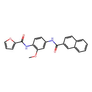 N-[2-methoxy-4-(naphthalene-2-carbonylamino)phenyl]furan-2-carboxamide structure