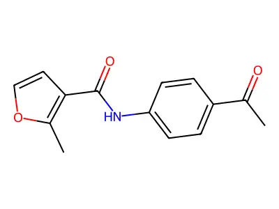 N-(4-acetylphenyl)-2-methyl-3-furamide structure