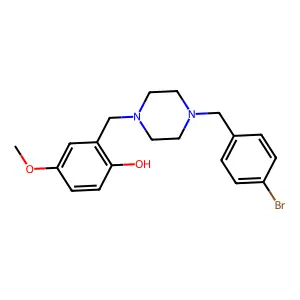 2-[[4-[(4-Bromophenyl)methyl]piperazin-1-yl]methyl]-4-methoxyphenol structure