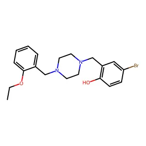 4-Bromo-2-[[4-[(2-ethoxyphenyl)methyl]piperazin-1-yl]methyl]phenol structure