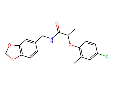 N-(1,3-benzodioxol-5-ylmethyl)-2-(4-chloro-2-methylphenoxy)propanamide structure