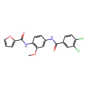 N-[4-[(3,4-dichlorobenzoyl)amino]-2-methoxyphenyl]furan-2-carboxamide structure