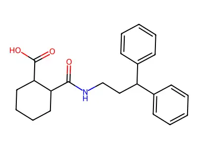 2-{[(3,3-Diphenylpropyl)amino]carbonyl}cyclohexanecarboxylic acid structure
