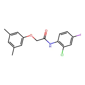 N-(2-chloro-4-iodophenyl)-2-(3,5-dimethylphenoxy)acetamide structure
