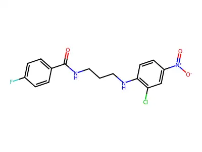N-[3-(2-chloro-4-nitroanilino)propyl]-4-fluorobenzamide structure