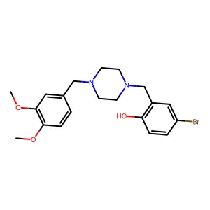 4-Bromo-2-{[4-(3,4-dimethoxybenzyl)piperazin-1-yl]methyl}phenol structure