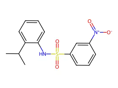 3-nitro-N-(2-propan-2-ylphenyl)benzenesulfonamide structure